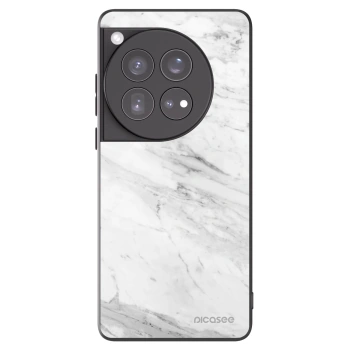 Picasee silikonski črni ovitek za OnePlus 12 5G - White marble