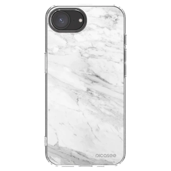 Picasee silikonski prozorni ovitek za Apple iPhone 16e - White marble