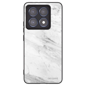 Picasee silikonski črni ovitek za Xiaomi 14T Pro - White marble