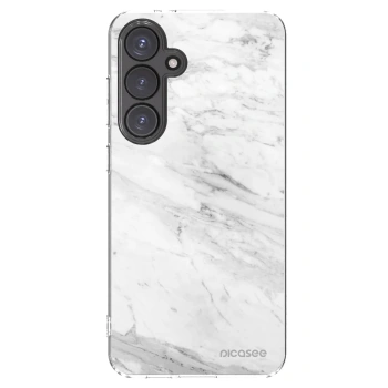 Picasee silikonski prozorni ovitek za Samsung Galaxy S24 FE S721B - White marble