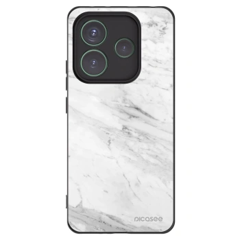 Picasee silikonski črni ovitek za Xiaomi Redmi Note 14 5G - White marble