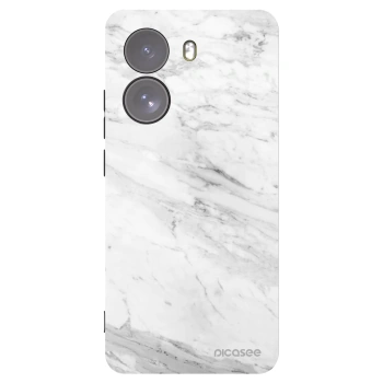 Picasee silikonski črni ovitek za Xiaomi Poco X7 - White marble
