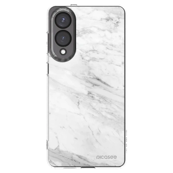 Picasee silikonski prozorni ovitek za Samsung Galaxy S25 Edge 5G - White marble