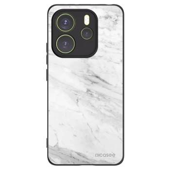 Picasee silikonski črni ovitek za Xiaomi Redmi Note 14 4G - White marble