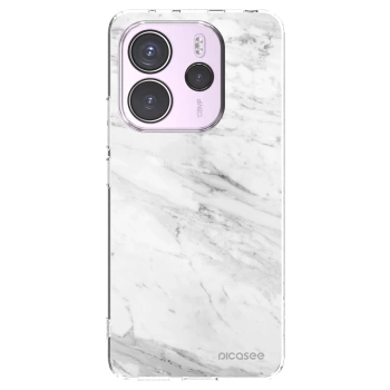 Picasee silikonski prozorni ovitek za Xiaomi Redmi Note 14 4G - White marble