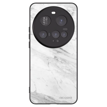 Picasee silikonski črni ovitek za Xiaomi 15 Ultra - White marble