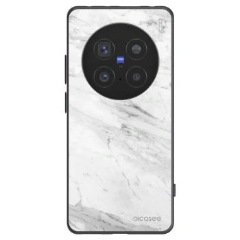 Picasee silikonski črni ovitek za Vivo X200 Pro - White marble