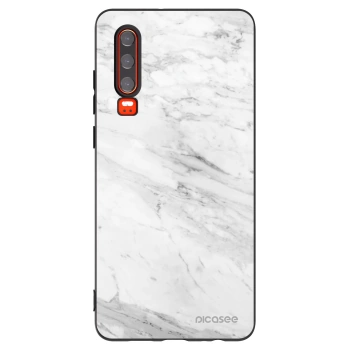 Picasee silikonski črni ovitek za Huawei P30 - White marble