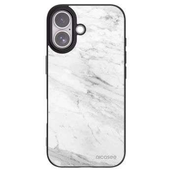 Picasee silikonski črni ovitek za Apple iPhone 17 - White marble