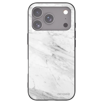 Picasee silikonski črni ovitek za Apple iPhone 17 Pro - White marble
