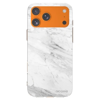 Picasee silikonski prozorni ovitek za Apple iPhone 17 Pro Max - White marble