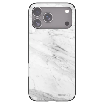 Picasee silikonski črni ovitek za Apple iPhone 17 Pro Max - White marble