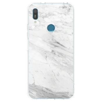 Picasee silikonski prozorni ovitek za Huawei Y6 2019 - White marble