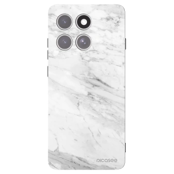 Picasee silikonski črni ovitek za Motorola Edge 60 Pro - White marble
