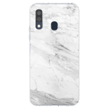 Picasee silikonski prozorni ovitek za Samsung Galaxy A40 A405F - White marble