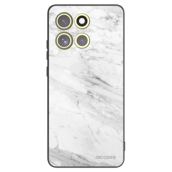 Picasee silikonski črni ovitek za Motorola Moto G86 5G - White marble