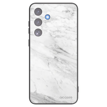 Picasee silikonski črni ovitek za Samsung Galaxy S25 FE 5G - White marble