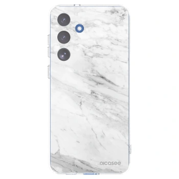 Picasee silikonski prozorni ovitek za Samsung Galaxy S25 FE 5G - White marble