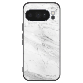 Picasee silikonski črni ovitek za Google Pixel 10 Pro - White marble
