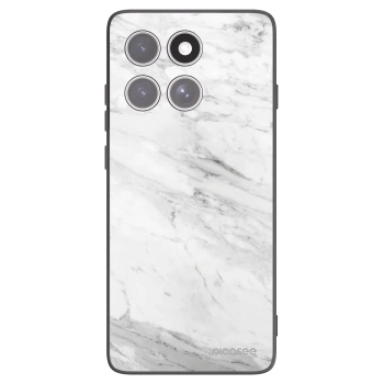 Picasee silikonski črni ovitek za Motorola Edge 60 Fusion - White marble
