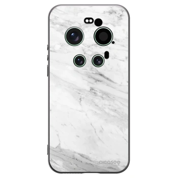 Picasee silikonski črni ovitek za Xiaomi 17 Ultra - White marble