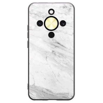 Picasee silikonski črni ovitek za Honor Magic8 Lite 5G - White marble