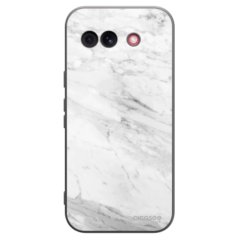 Picasee silikonski črni ovitek za Google Pixel 10a - White marble