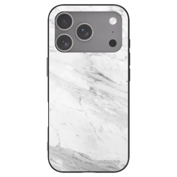 Picasee silikonski črni ovitek za Apple iPhone 18 Pro - White marble