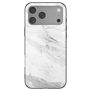 Picasee silikonski črni ovitek za Apple iPhone 18 Pro Max - White marble