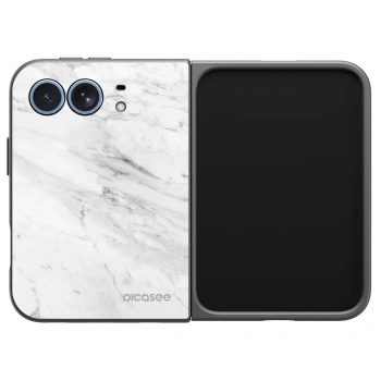 Picasee silikonski črni ovitek za Apple iPhone Duo - White marble