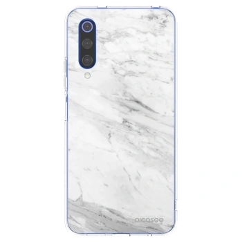 Picasee silikonski prozorni ovitek za Xiaomi Mi 9 SE - White marble
