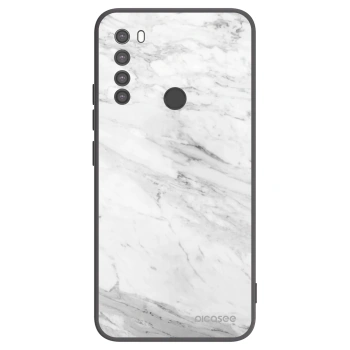 Picasee silikonski črni ovitek za Xiaomi Redmi Note 8 - White marble
