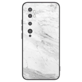 Picasee silikonski črni ovitek za Xiaomi Mi Note 10 (Pro) - White marble
