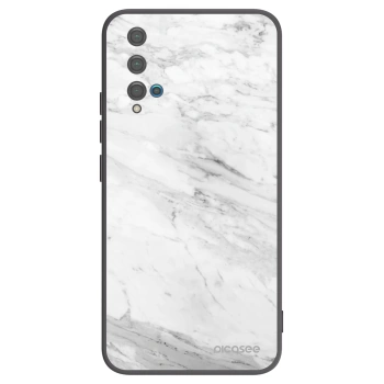 Picasee silikonski črni ovitek za Huawei Nova 5T - White marble