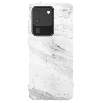 Picasee silikonski prozorni ovitek za Samsung Galaxy S20 Ultra 5G G988F - White marble
