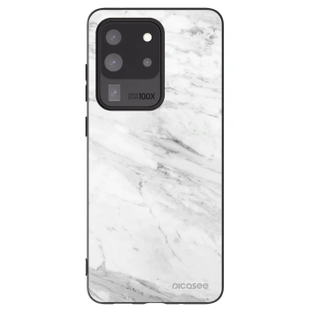 Picasee silikonski črni ovitek za Samsung Galaxy S20 Ultra 5G G988F - White marble