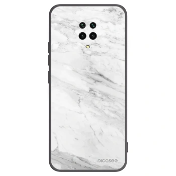 Picasee silikonski črni ovitek za Xiaomi Redmi Note 9 Pro - White marble