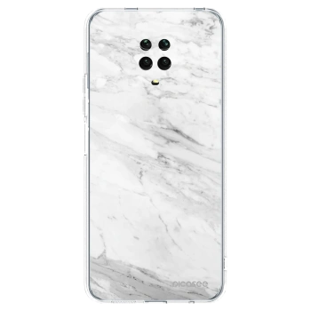 Picasee silikonski prozorni ovitek za Xiaomi Redmi Note 9S - White marble