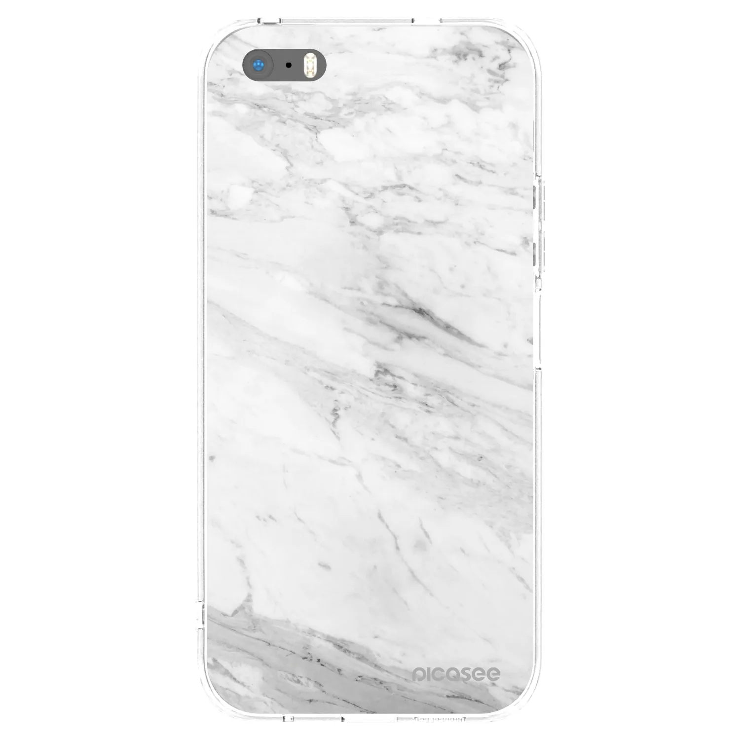 Picasee silikonski prozorni ovitek za Apple iPhone 5/5S/SE - White marble
