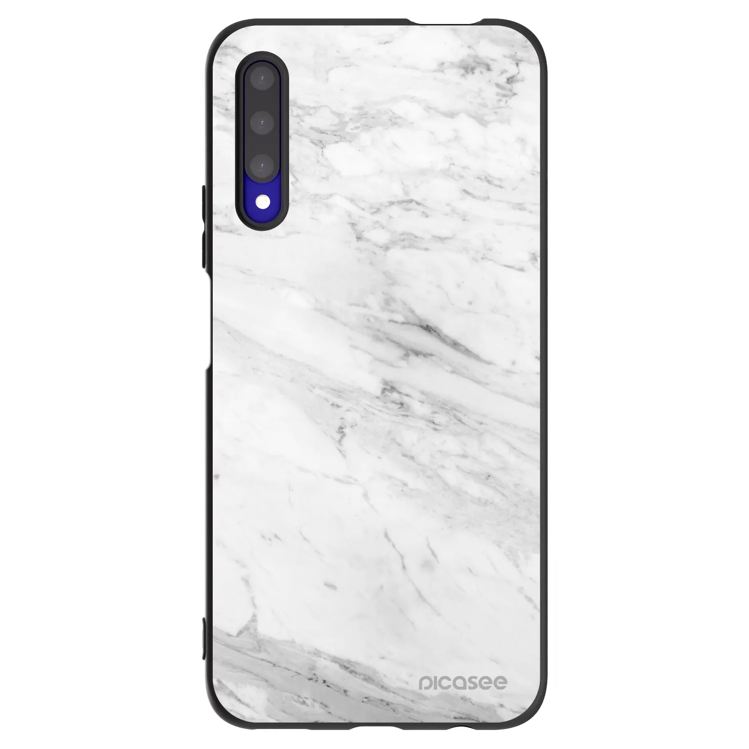 Picasee silikonski črni ovitek za Honor 9X Pro - White marble