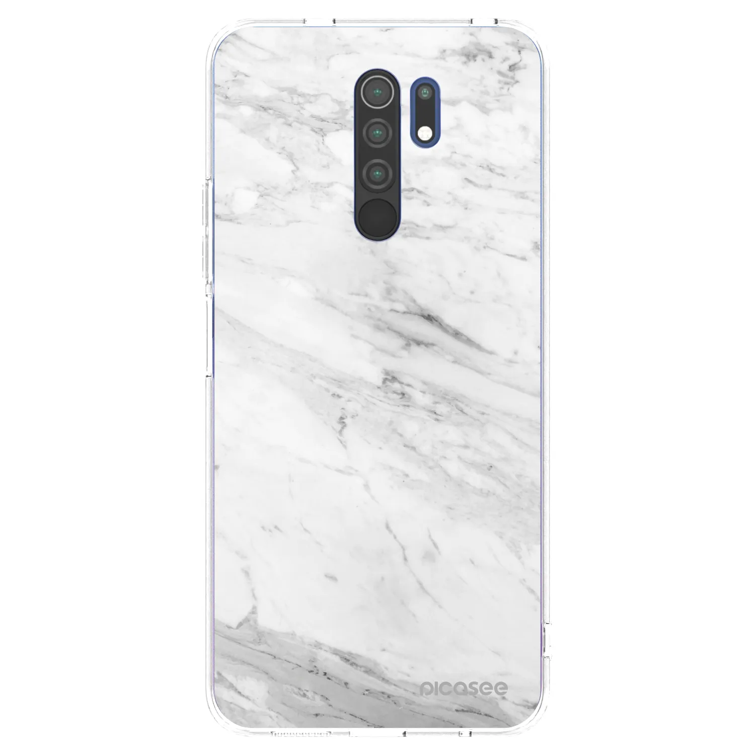 Picasee silikonski prozorni ovitek za Xiaomi Redmi 9 - White marble