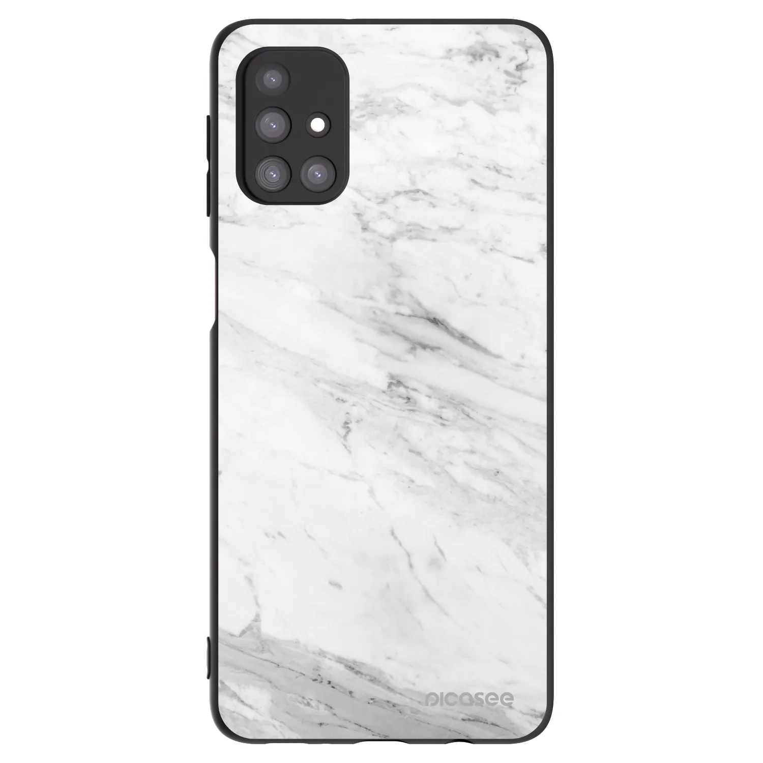 Picasee silikonski črni ovitek za Samsung Galaxy M31s - White marble