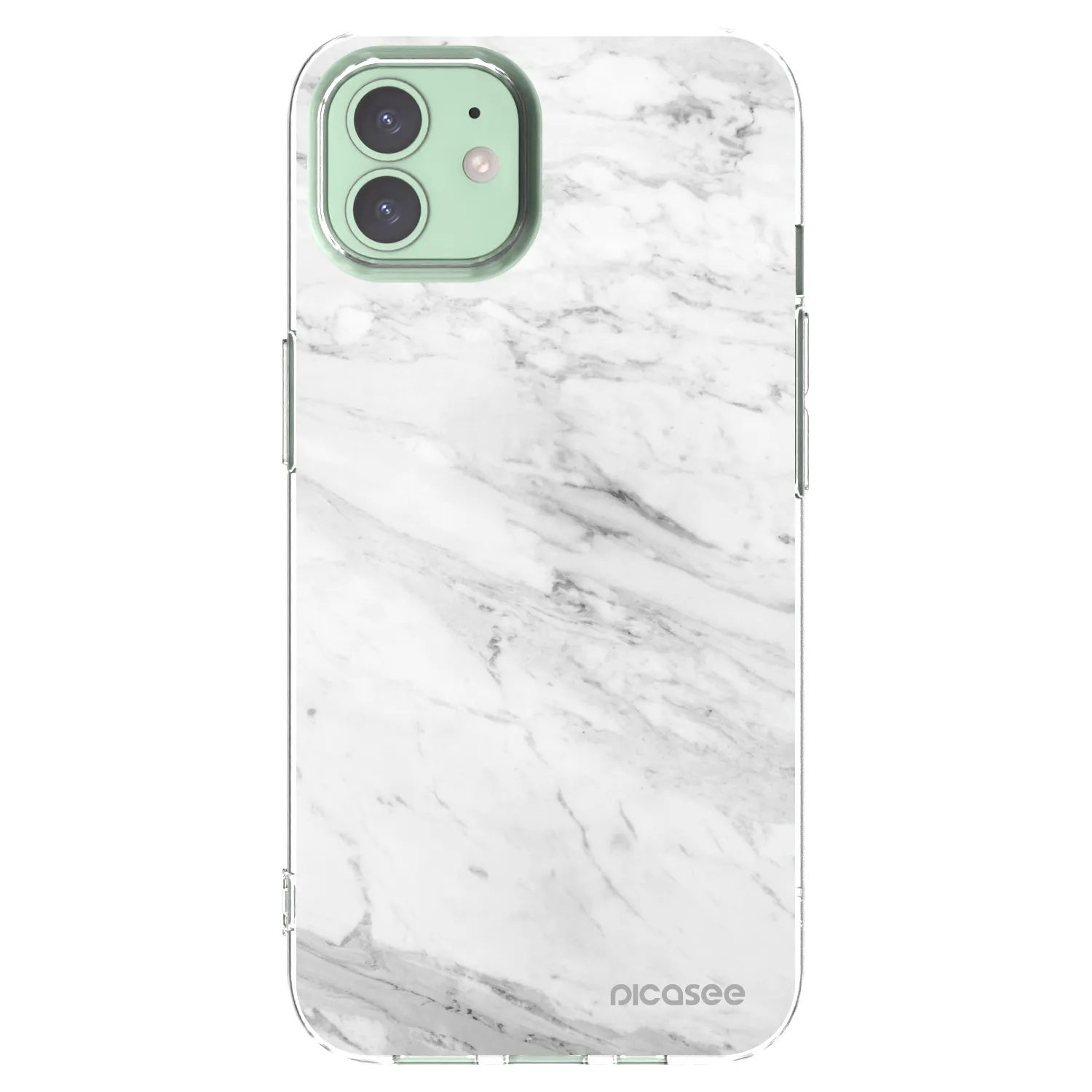 Picasee silikonski prozorni ovitek za Apple iPhone 12 Pro - White marble
