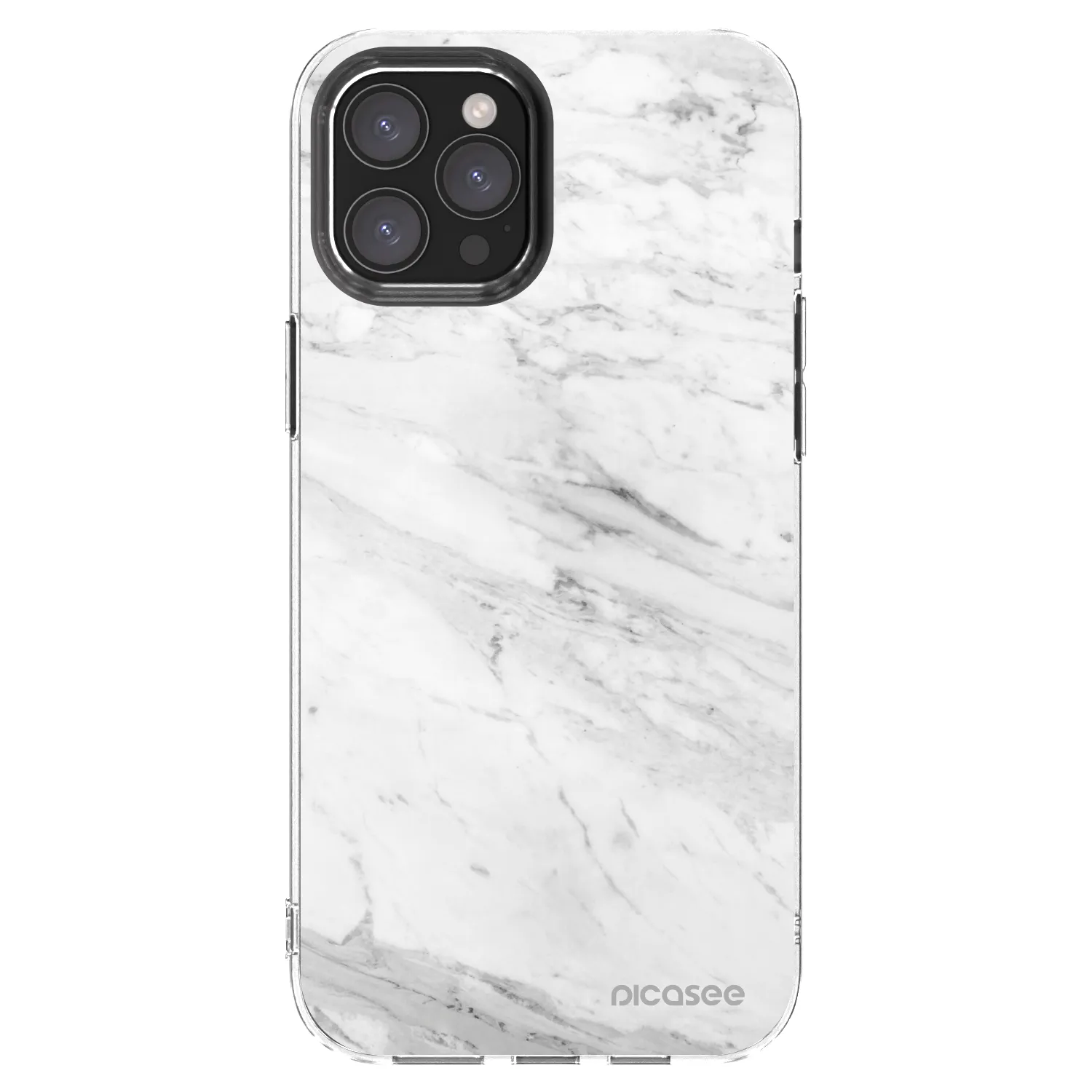 Picasee silikonski prozorni ovitek za Apple iPhone 12 Pro Max - White marble