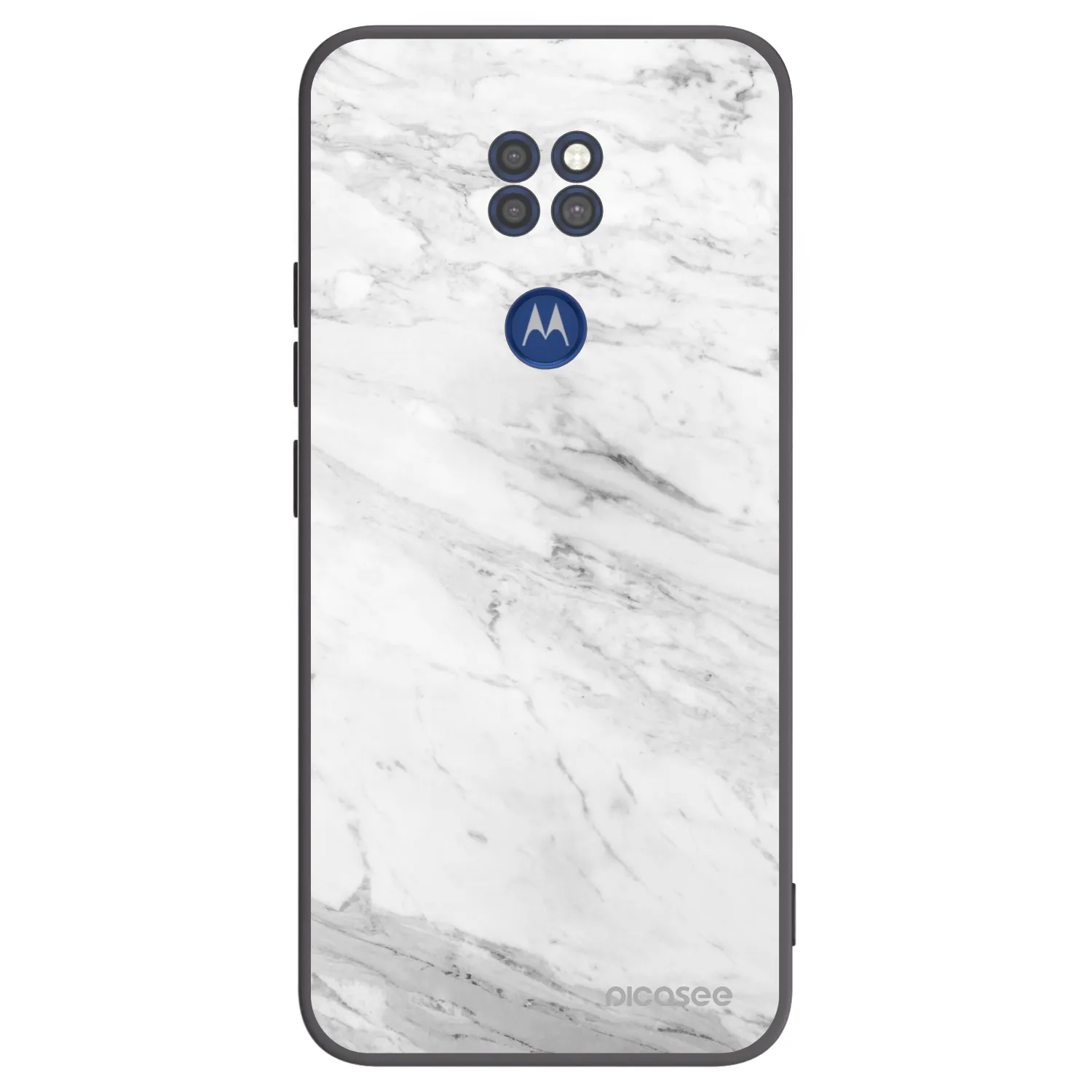 Picasee silikonski črni ovitek za Motorola Moto G9 Play - White marble