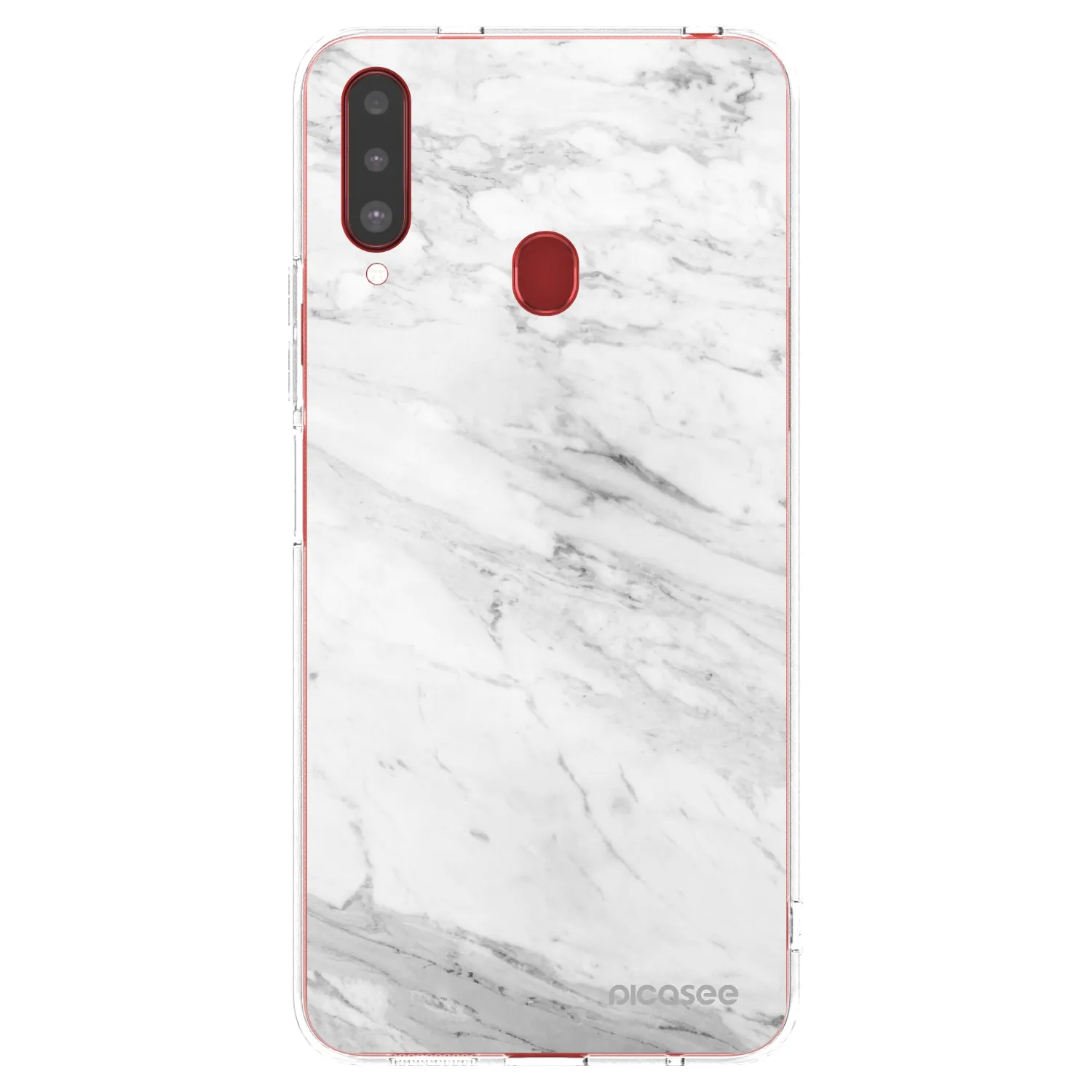 Picasee silikonski prozorni ovitek za Samsung Galaxy A20s - White marble