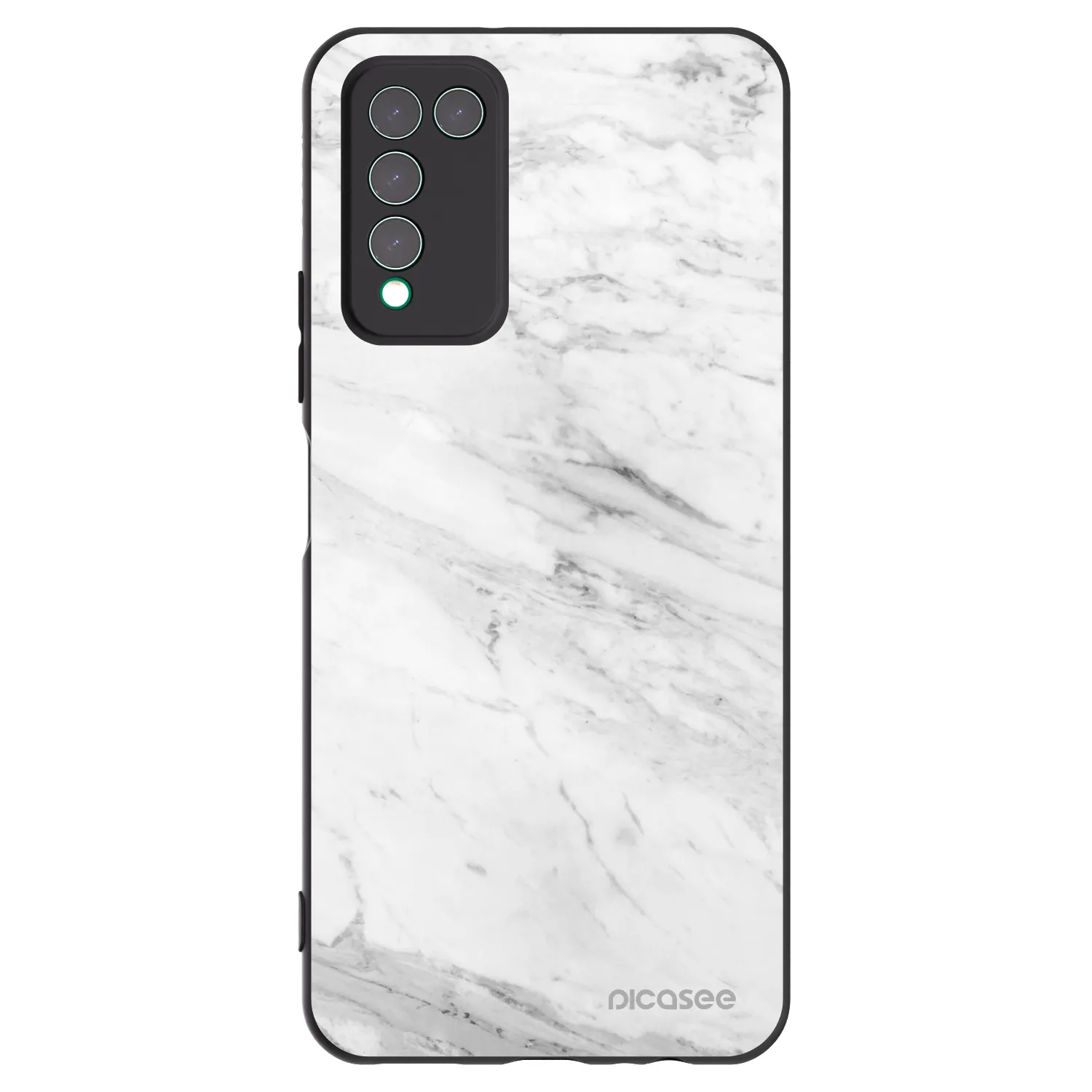 Picasee silikonski črni ovitek za Honor 10X Lite - White marble