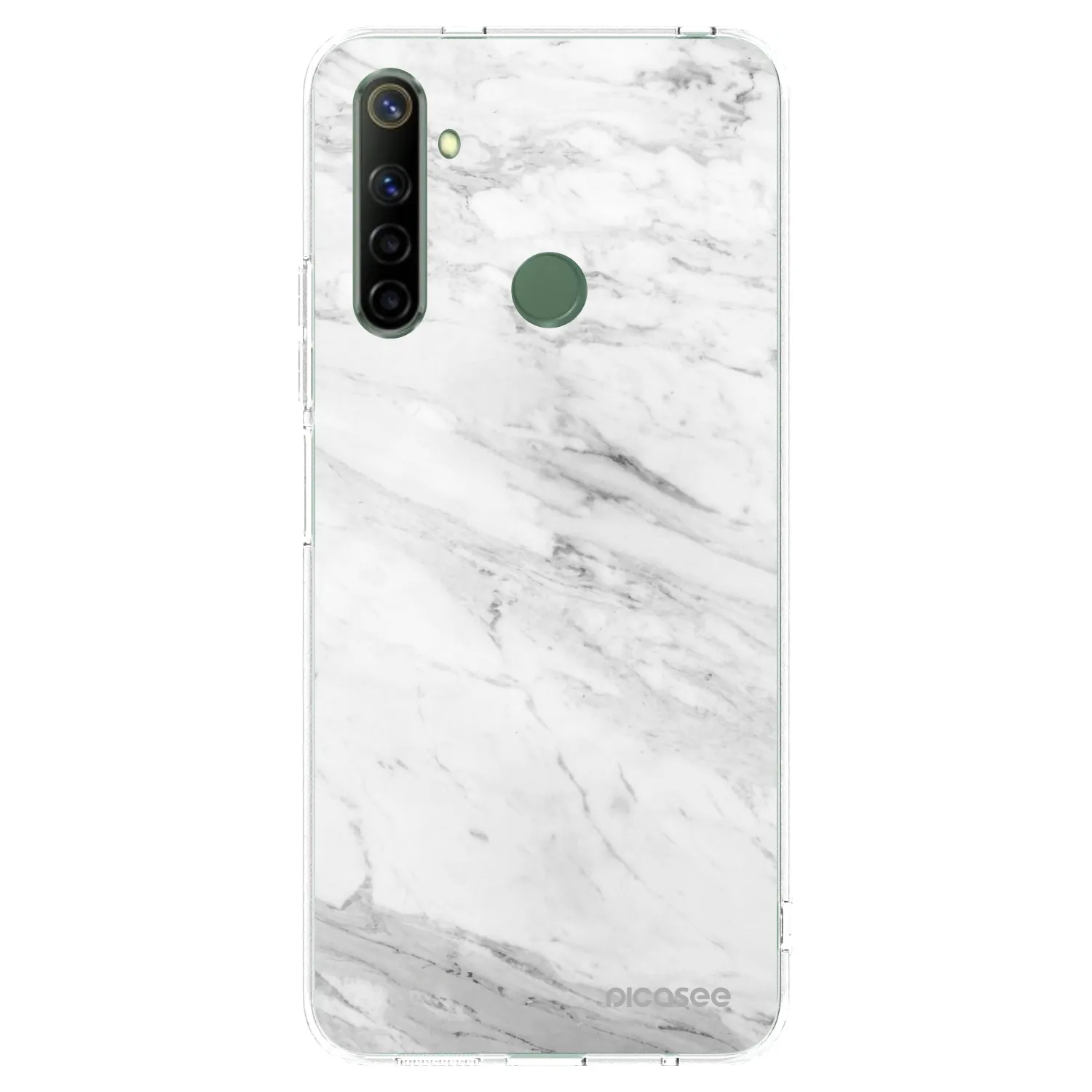 Picasee silikonski prozorni ovitek za Realme 6i - White marble