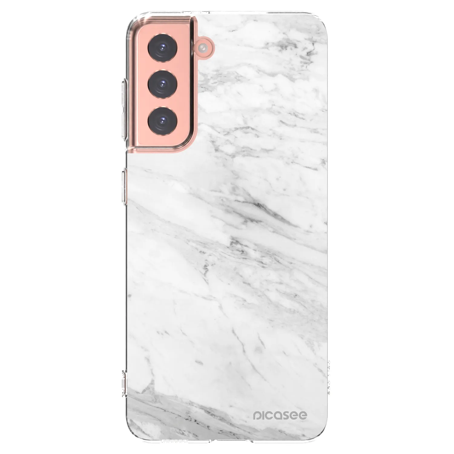 Picasee silikonski prozorni ovitek za Samsung Galaxy S21 5G G991B - White marble