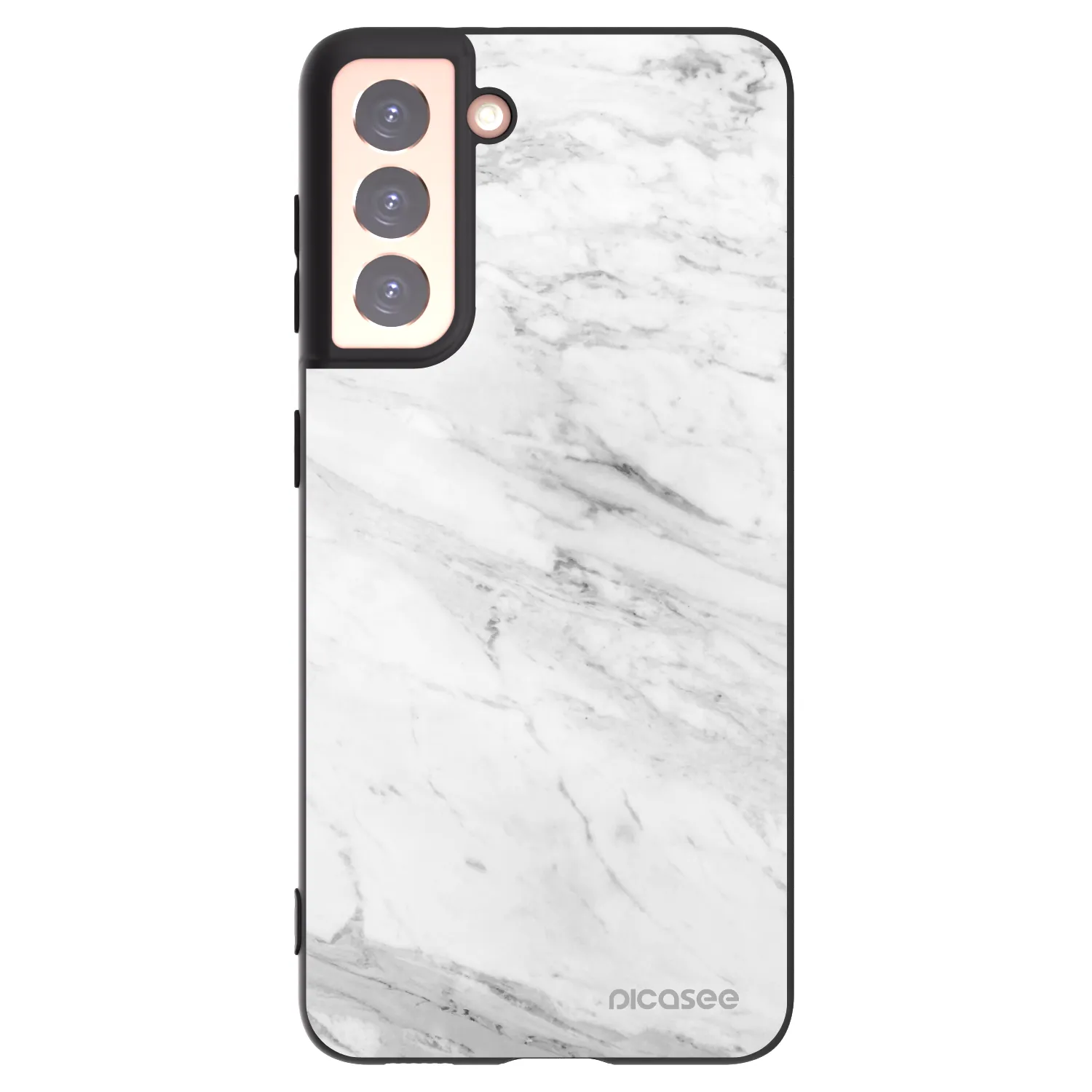 Picasee silikonski črni ovitek za Samsung Galaxy S21 5G G991B - White marble